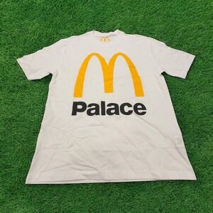 Palace McDonald's Logo T-Shirt Men's Large White Graphic Tee Collab Skate